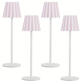 Kabellose LED-Tischlampe – LED-Lampe – Nachttischlampe – Schreibtischlampe – Stimmungslicht – Set aus 4 rosa-weißen Lampen