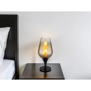 Ausgefallene LED Nachttischlampe Lampenschirm Glas für Fensterbank Gold, H 31cm