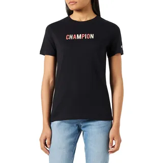 Champion Damen Light Cotton Jersey Gr.150 T Shirt, Schwarz, L EU