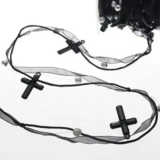 Trauerband mit Kreuz - schwarz - 20 mm Breite auf 10 m Rolle - 98017 099-R 20