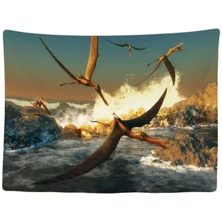 Ulticool - Dinosaurier Fliegende Vögel Reptilien - Wandteppich - 200x150 cm - Großer Wandteppich - Poster Dekoration Spielfiguren Rocks Jurassic World Dekoration - Dino Klebe - Zubehör