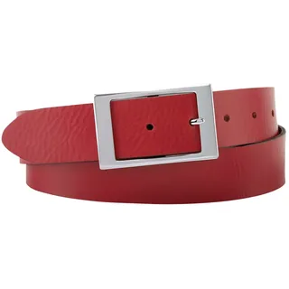 BERND GÖTZ Ledergürtel mit Rechteckschließe, rot