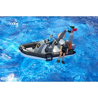 Bruder Polizei Pickup, L+S Modul, Anhänger Boot 2 Figuren