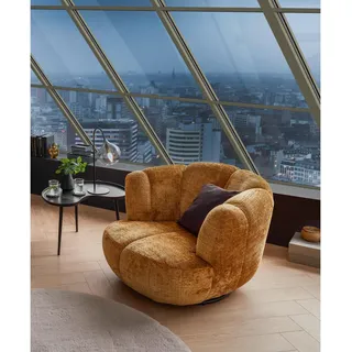 Livetastic Sessel Muriel Textil 101 x 69 x 107 cm Gold drehbar