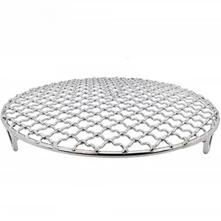 DAZZLEEX Grillrost Rund 201 Edelstahl Draht Ofen Grill Platte Outdoor Garten Camping Picknick Werkzeug Dia.295mm 1.8mm Dick
