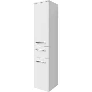 Saphir Midischrank SAPHIR "Quickset 316 Badschrank 30 cm breit, 2 Türen, 1 Schublade", weiß (weiß hochglanz, weiß glanz), B:30cm H:141cm T:33cm, Spanplatte, Schränke, Midischrank, Badezimmer-Midischrank inkl. Türdämpfer, Griffe in Chrom glänzend