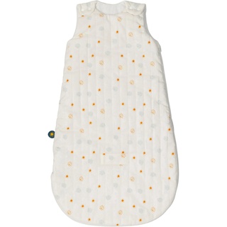 Nattou Babyschlafsack für Herbst und Winter, Aus Baumwollpopeline und Baumwolljersey, TOG 2, Ca. 70 cm, 0-6 Monate, Felix und Leo, Weiß