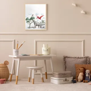 Lüttenhütt Bild mit Rahmen »oder Poster, Dinosaurier« Baum   Dinosaurier   Fantasy   Tiere 1 Stk. tlg. HD Premium Druck, bunt