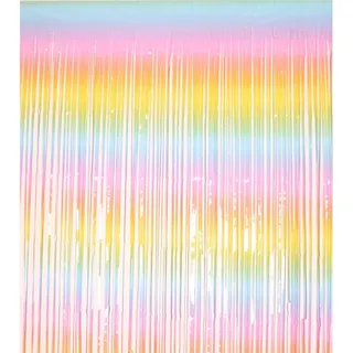 Lametta Vorhang bunt - 200 x 100 cm - Glitzervorhang für Türrahmen als Dekoration, Party, Hochzeit, Deko Geburtstag für Kinder & Erwachsene (Bunt)