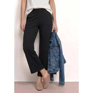 Stoffhose STREET ONE "Style Emee", Damen, Gr. 44, Länge 26, schwarz (länge 26), Web, Obermaterial: 95% Viskose, 5% Elasthan. Futter: 100% Polyester, unifarben, loose fit 7/8-Länge, Hosen Stoffhose, im Loose Fit, Topseller