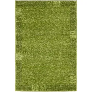 Teppich "Good Times, LAGERRÄUMUNG", grün (grün, beige), B:66cm H:13mm L:91cm, Polypropylen (PP), MYFLAIR MÖBEL & ACCESSOIRES, Teppiche, Teppich, Kurzflor, gewebt, melierte Optik, mit Bordüre