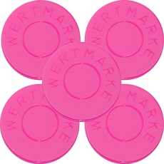 500 Pfandmarken Wertmarken Durchmesser 30mm Farbe Neon-Pink mit beidseitiger Aufschrift"Wertmarke" - Eventmarken Chips Jeton Token
