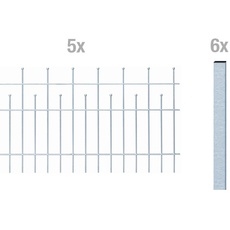 Bild von Zaunkomplettset Madrid 5 Matten 0,735 x 10 m silber