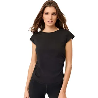 Mandala Side Ruffled Top black L