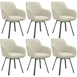 Tectake tectake® Drehbarer Armlehnstuhl Alicon gepolstert 360° drehbar, pulverbeschichtete Stahlbeine, 57 x 59 x 88 cm