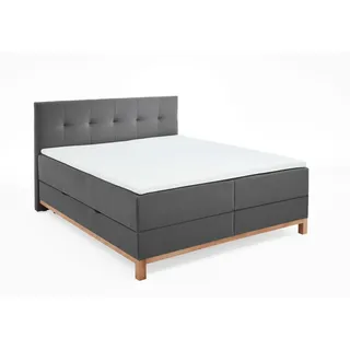 Meise Möbel meise.möbel Boxspringbett Catania 180 x 200 cm Stoff Grau Anthrazit