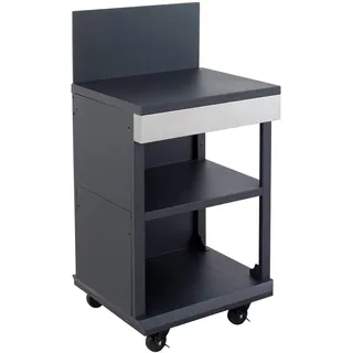 Cook'in garden - Fidgi Servierwagen - Wagen mit Arbeitsplatte Kompatibel mit Fidgi 3 & 4 Grill - Leicht Bewegliches Möbelstück auf Rollen - Stauraum, Schwarz/Edelstahl