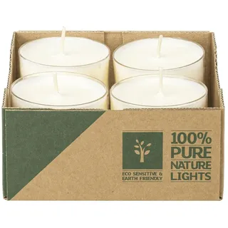 EDZARD 8 Stück Maxi Teelichter, weiß, Rapswachs, transparente Kunststoffhülle, Brenndauer ca. 10h