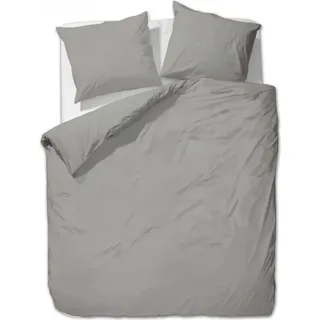 ETÉREA Mako Satin Bettwäsche 200x220cm + 2x 80x80cm - Ganzjahresbettwäsche Bettbezug Unifarben - Bettwäsche Set 200x220cm Bettbezug + 80x80cm Kissenbezug Mako Satin 3teilig - Green - Taupe - Taupe