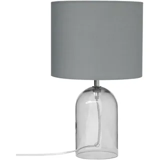 Beliani Tischleuchte Devoll 25/25/44 cm , Grau , Glas , E27 , 25x44x25 cm , Lampen & Leuchten, Innenbeleuchtung, Tischlampen