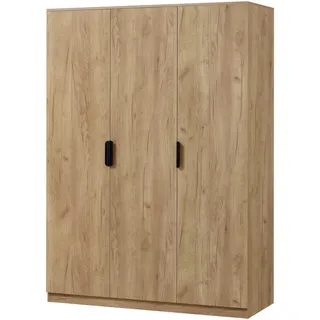[en.casa] Kleiderschrank ’Eiselfing’ - Eichefarben , Holzwerkstoff , Rechteckig , 120x176x52 cm , Schlafzimmer, Kleiderschränke