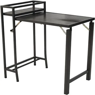 Merxx Balkonklappentisch, Tischplatte aus Aluminium, Graphit - Grau
