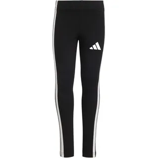 adidas Girl's Essentials 3 Stripes Leggings, Black/White, 3-4 Years