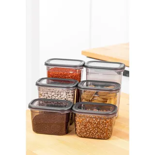 Hermia Concept, BNMPEGYAR06-81115, Aufbewahrungsbox-Set (6-teilig), 100 % KUNSTSTOFF, Anthrazit, 14 x 10 x 10 cm - Grau