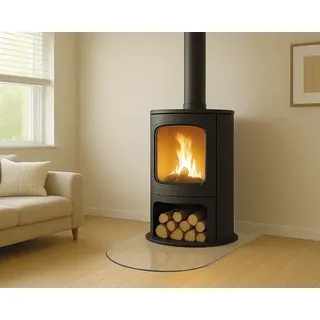 Funkenschutzplatte Rotheigner Glas halbrund 120x100x0,8 cm transparent mit Fase