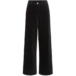 VILA Kita Wide Leg Fit Corduroy Hosen Schwarz L