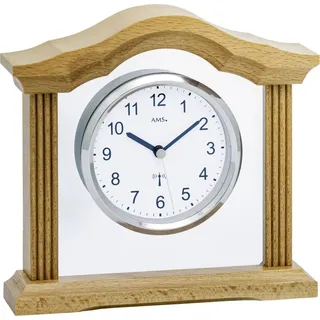 AMS Funk-Tischuhr 5139/18 - Massivholzgehäuse Buche