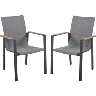 Garden Pleasure Stapelstuhl Davina 57 x 60 x 89 cm grau 2 St.