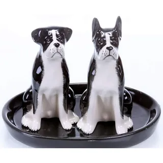 Tiptop Home Boxer Hund Salz und Pfefferstreuer Figur Keramik Geschenk Küche Tisch Set...