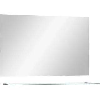 Wandspiegel mit Regal 100×60 cm Hartglas - Silber, Bunt