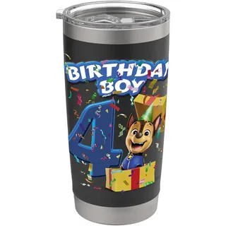 Offizielles Paw Patrol Chase Birthday Boy Age 4 Doppelwandiger Edelstahl-Thermobecher