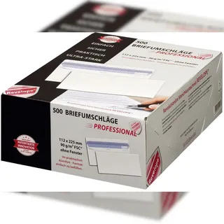 MAILmedia Briefumschläge Revelope® Professional DIN lang+ ohne Fenster offset weiß selbstklebend 500 St.