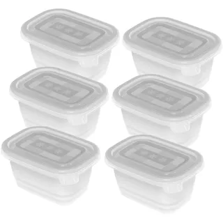 Rotho Frischhaltedose rechteckig transparent 11,2 x 7,8 x 13,2 cm 0,25 l 6-teiliges Set