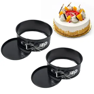EUBSWA Mini Rund Backformen 2 Stück, Kleine Springformen Kuchenform, Kuchenbackformen Mit Antihaftbeschichtung, 12cm