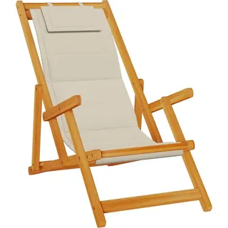 vidaXL Klappstuhl mit Armlehnen Taupe Akazienholz & Textilene - Taupe