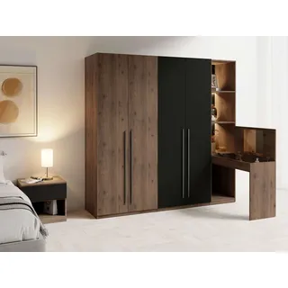 Home Affaire Drehtürenschrank Rimini 179,2 x 220,5 x 60 cm Braun/Schwarz
