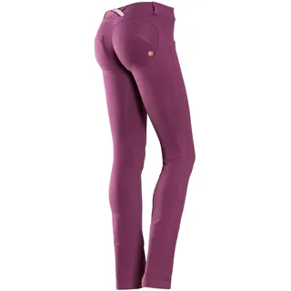 Freddy WR.UP Damenhose, formt, eng anliegend, gerade geschnitten, mit tiefer Taille, Damen, Shaping Effect, violett, L