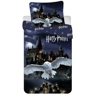 Jerry Fabrics Harry Potter Mikrofaser Schwarz/Blau 140 x 200 cm + 70 x 90 cm