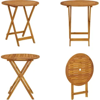 vidaXL Klappbarer Gartentisch 70 cm Massivholz Akazie - Gartentisch - Gartentische - Bistrotisch - Bistrotische - Braun