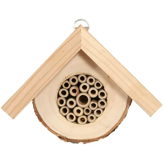 Dehner Natura Premium Insektenhotel Cuneo, Bienenhotel wetterfest, Insektenhaus/Nistkasten für Bienen/Schmetterlinge/Käfer, ca. 17 x 13.5 x 8 cm, Zedernholz/Pappel, Natur