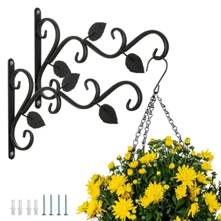 NUPTIO Blumenampel Halterung Wandhaken mit Schraube 29,5cm, 2 Stück