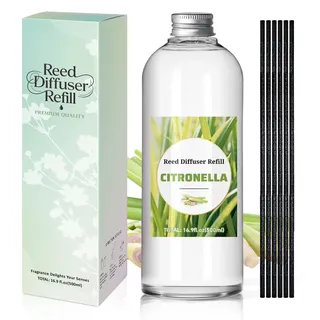 SCENTORINI Citronella Raumduft Nachfüller 500ml, Raumdüfte Nachfüllflasche | Für Stäbchen Diffuser – Langanhaltender Aroma Refill für Wohnzimmer, Schlafzimmer, Badezimmer