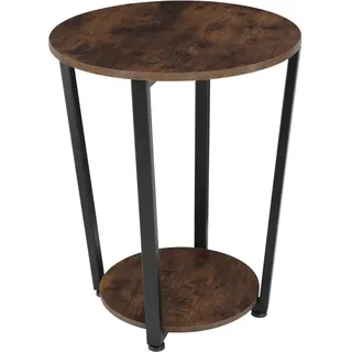 tectake Beistelltisch Swindon,50 x 62,5 cm,Industrial Holz dunkel, rustikal , Beton Optik , 50x62.5x50 cm , Wohnzimmer, Wohnzimmertische, Beistelltische