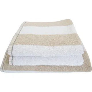 Dyckhoff Maritim, Block Stripe Handtuchset 50 x 100 cm und 70 x 140 cm beige 3 St.