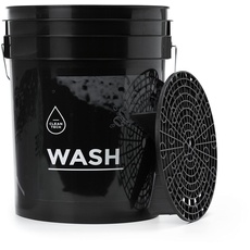 CLEANTECH CO Autowascheimer 20L mit Schmutzsieb - schwarz - optimale Trennung von Schmutz - ideal für Auto Handwäsche