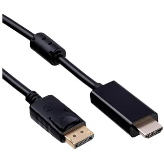 Akyga Anschlusskabel DisplayPort Stecker, HDMI-A Stecker 1.8 m, Schwarz AK-AV-05 HDMI-Kabel